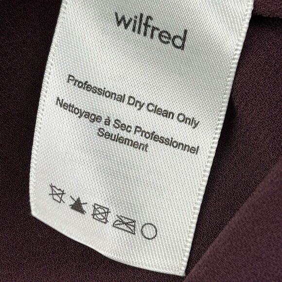 Aritzia Wilfred Nuit Blouse Women Medium Burgundy Plum Sleeveless Top Crepe - Picture 5 of 8